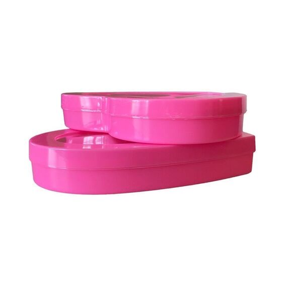 Heart Shaped Plastic Gift Boxes with Window Set of 2 Bright Pink OS - Picture 2 of 4